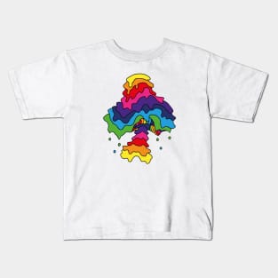 The Perfect Magic Mushroom: Trippy Drippy Rainbow Drops Kids T-Shirt